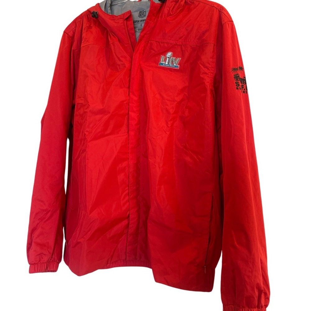 NFL Super Bowl LIV Miami red fit windbreaker Man L security management jacket
